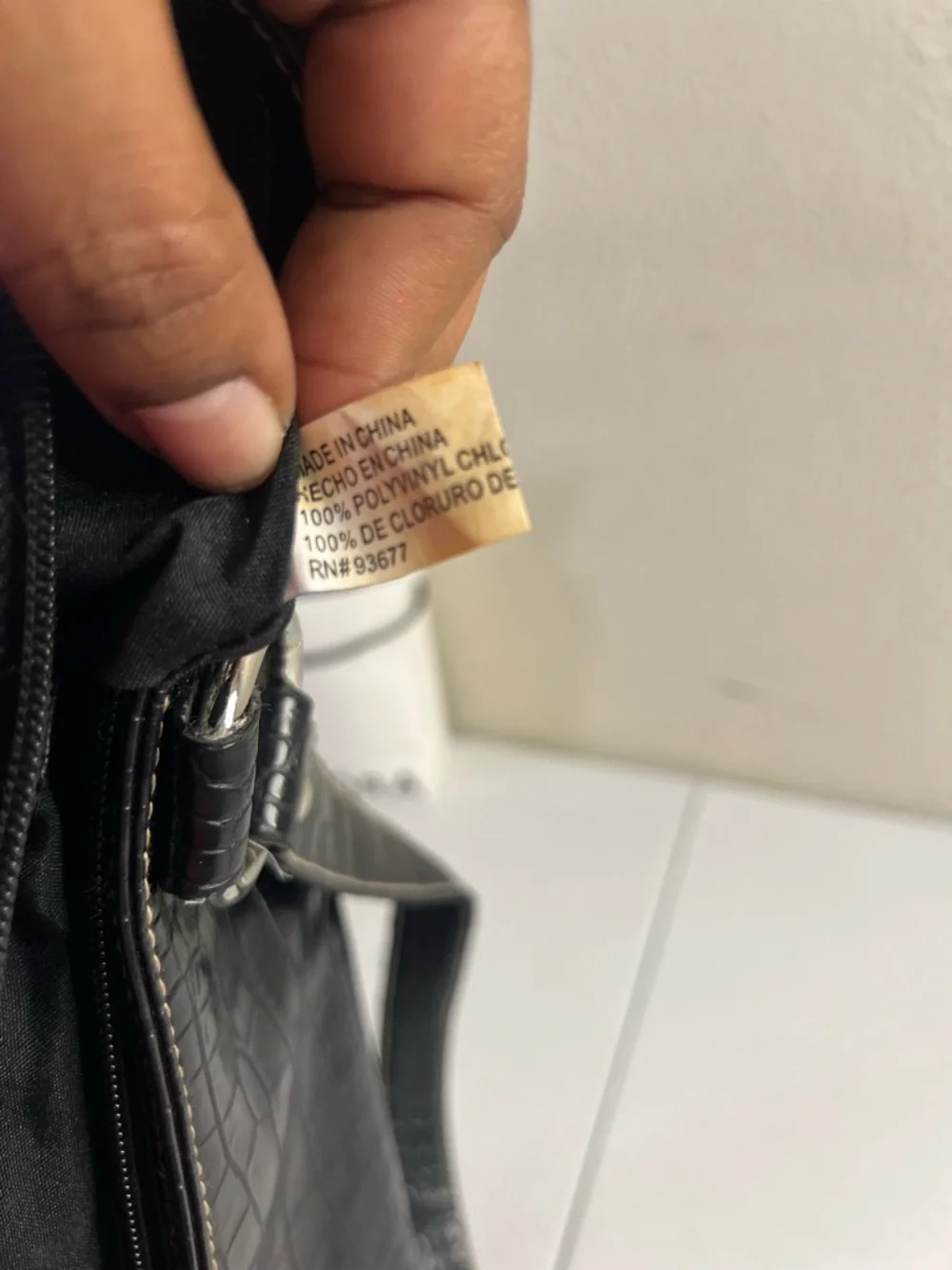 Vintage Worthington black crocodile-embossed Rectangle purse tote bag Y2K - Picture 7 of 12